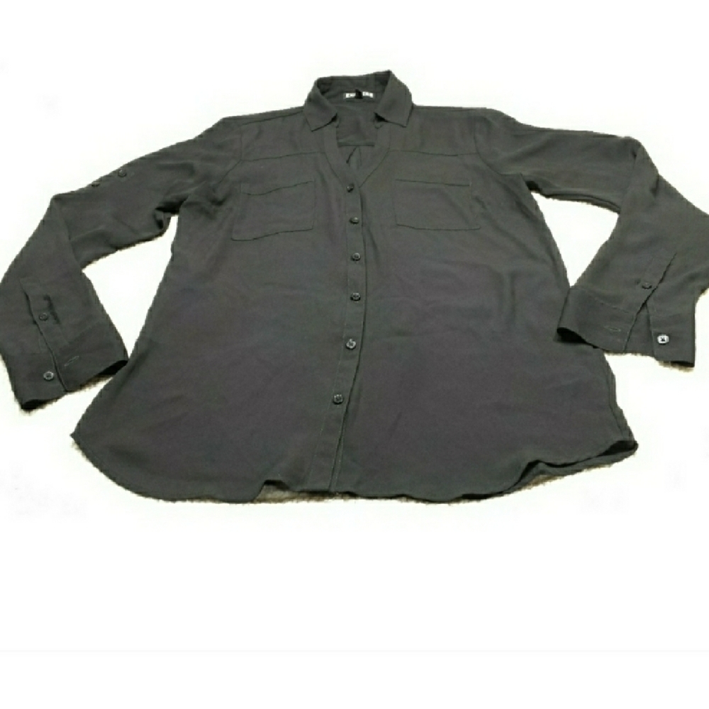 Express sleeve Blouse button down size S